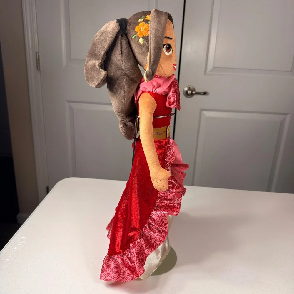 Disney Store Elena of Avalor Plush Doll Red Adventure Dress 20 Inch Large